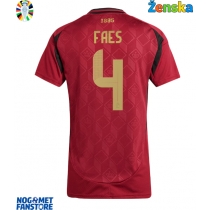 Belgija Wout Faes #4 Domaci Dres za Ženska EP 2024 Kratak Rukav